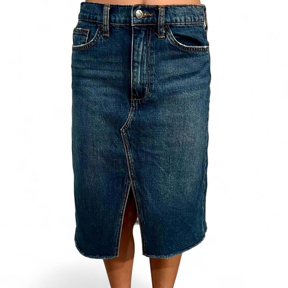 Joe’s Dark Wash Denim Midi Skirt. Size 26